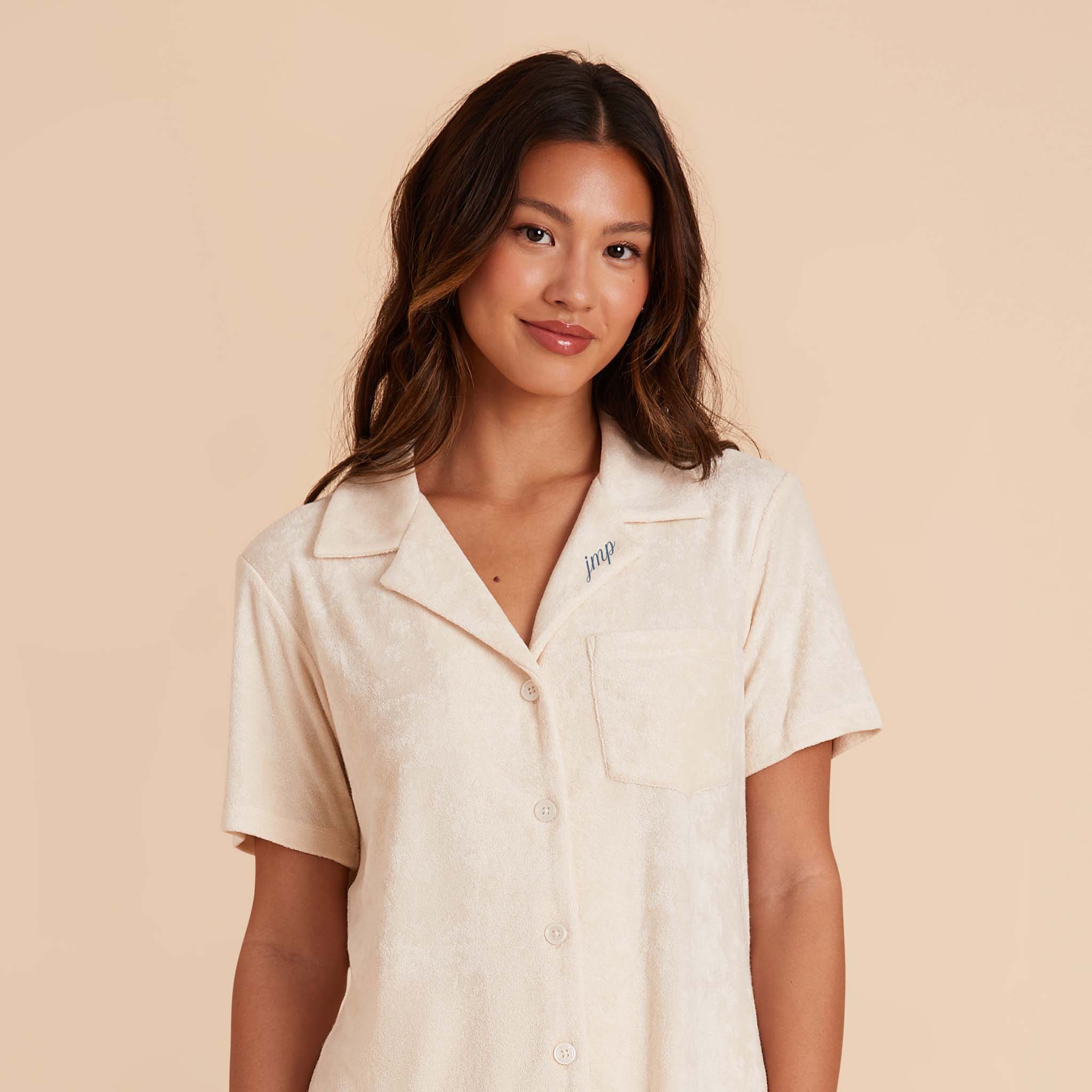 Ivory Eunice Short Sleeve Shirt and Shorts Set by Birdy Grey