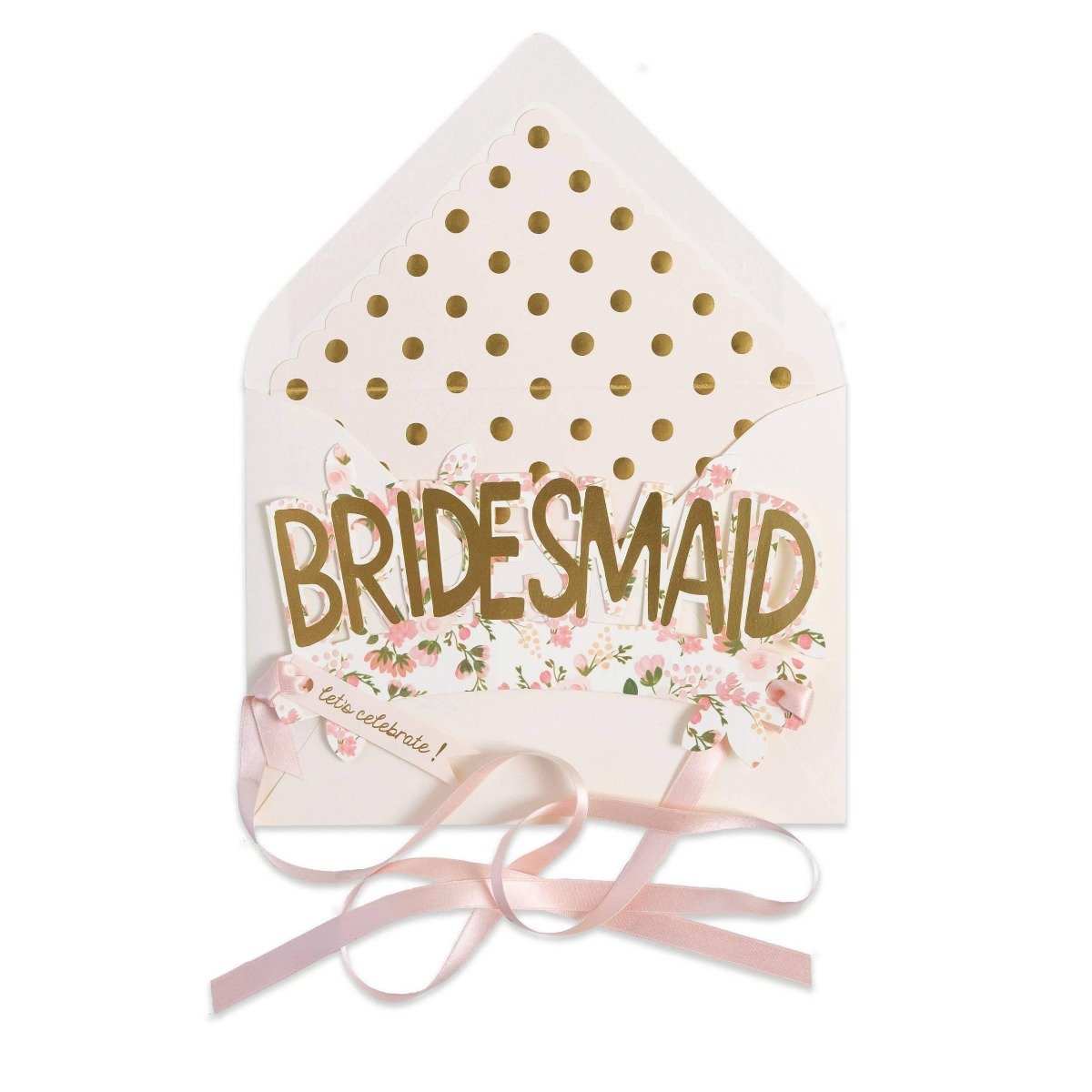 Bridesmaid Paper Crown Card by Birdy Grey, front view