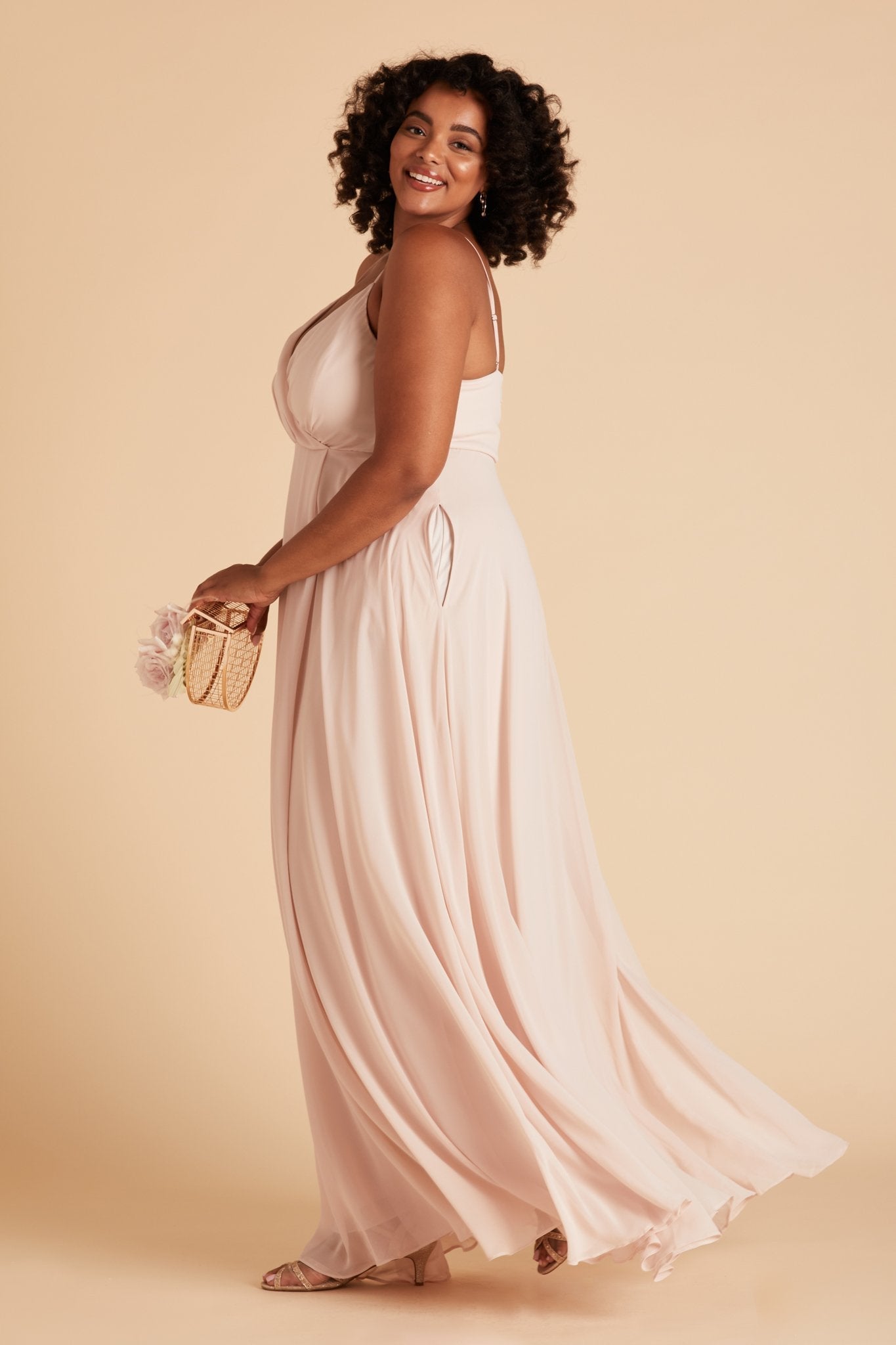 Kaia Dress Curve - Pale Blush