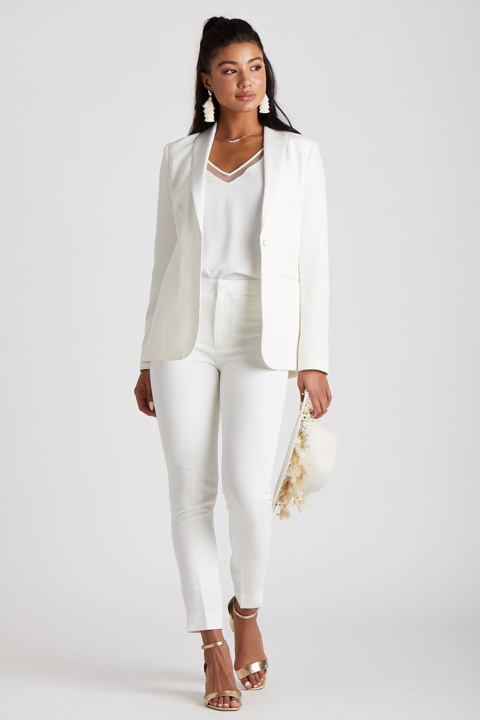 Women's White Tuxedo by SuitShop, front view