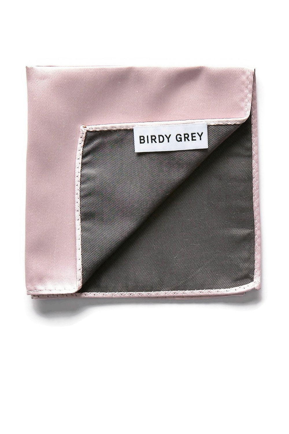 Didi Pocket Square in mauve sateen by Birdy Grey, front view