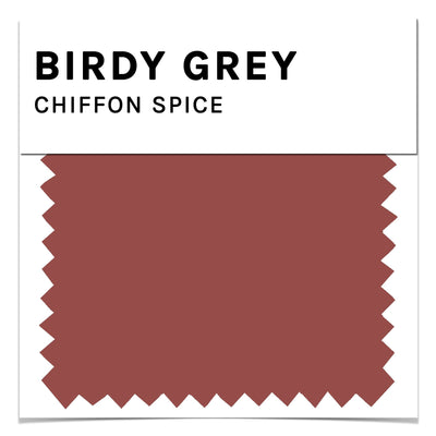 Swatch in spice chiffon by Birdy Grey, front view