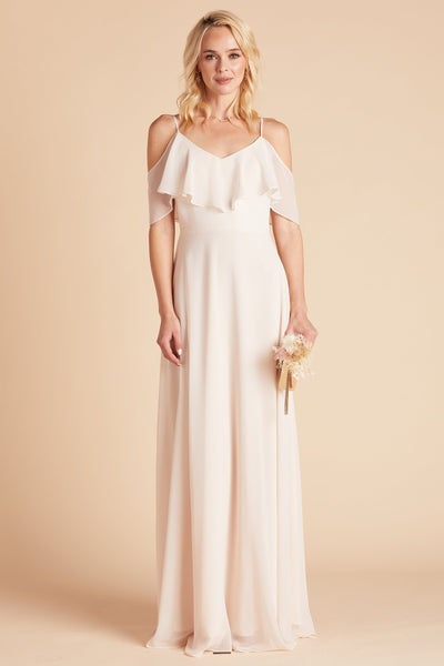 Jane convertible bridesmaid dress in champagn chiffon by Birdy Grey, front view