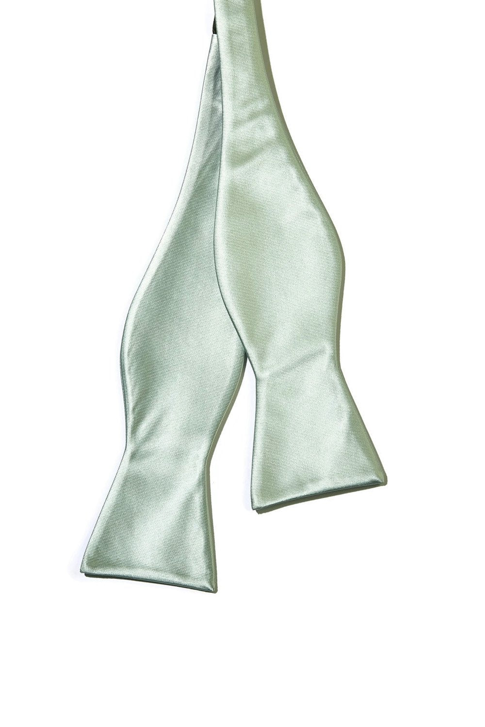 Daniel Bow Tie in sage sateen by Birdy Grey, front view