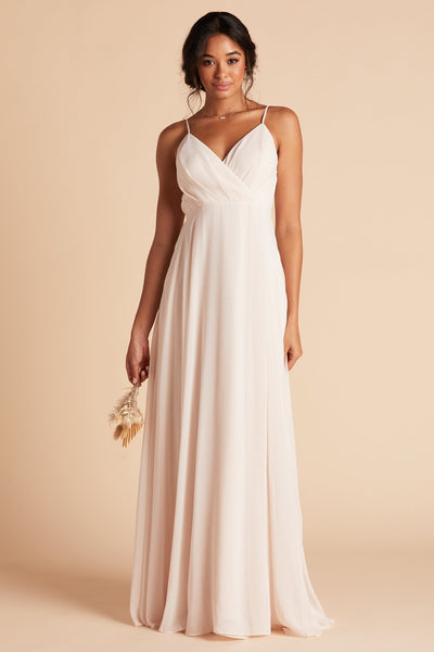 Kaia bridesmaids dress in champagne chiffon by Birdy Grey, front view