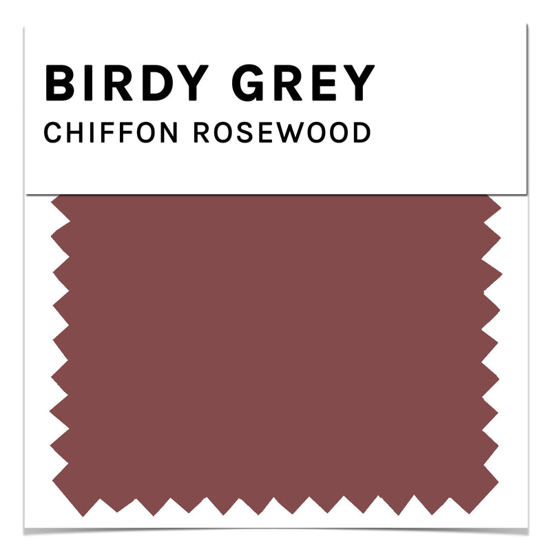 Swatch in rosewood chiffon by Birdy Grey, front view