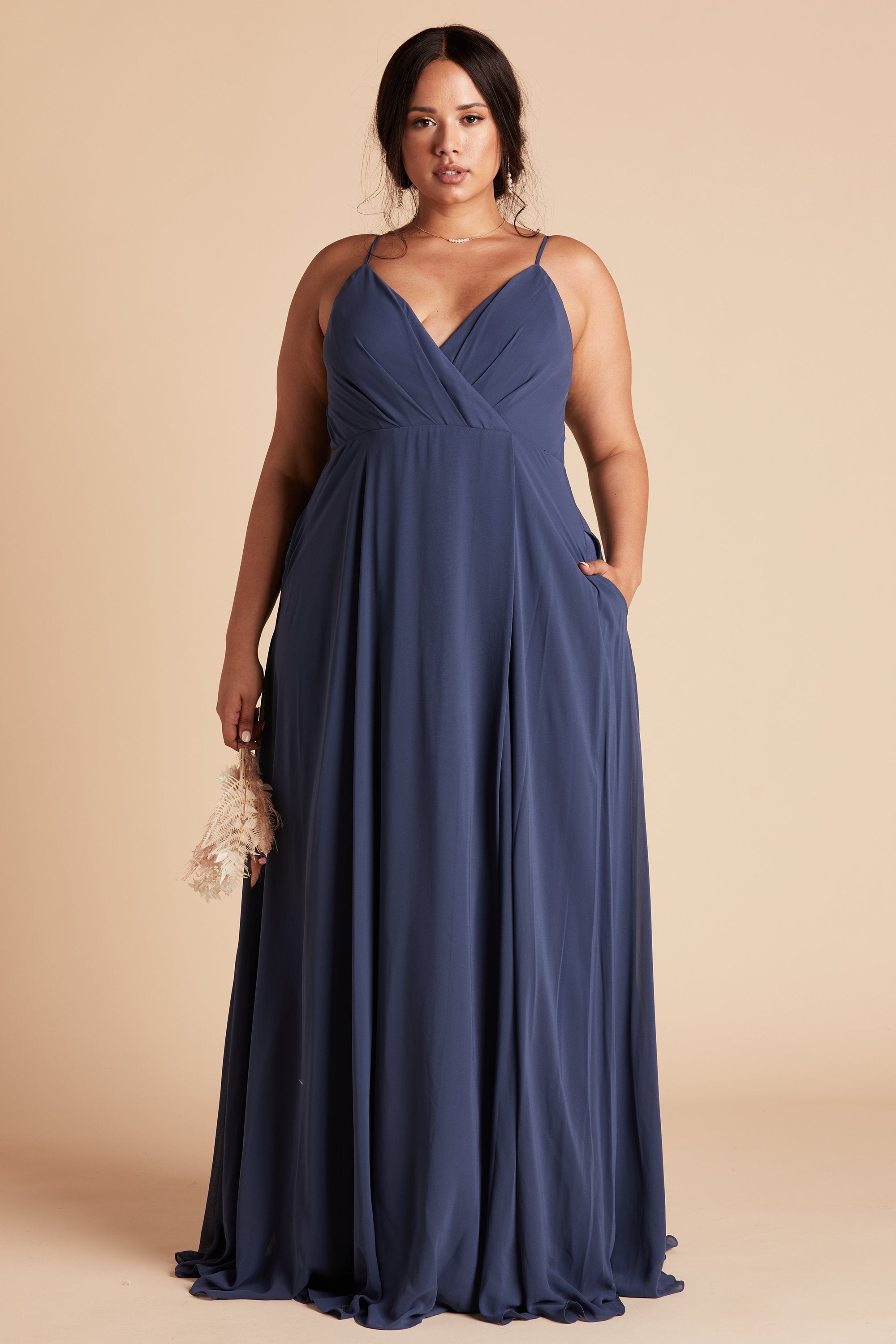 Kaia Dress Curve - Slate Blue