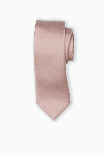 Simon Necktie in Dusty Rose Dot by Birdy Grey, front view