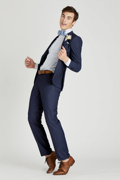 Brilliant Blue Groomsmen Suit by SuitShop, front view