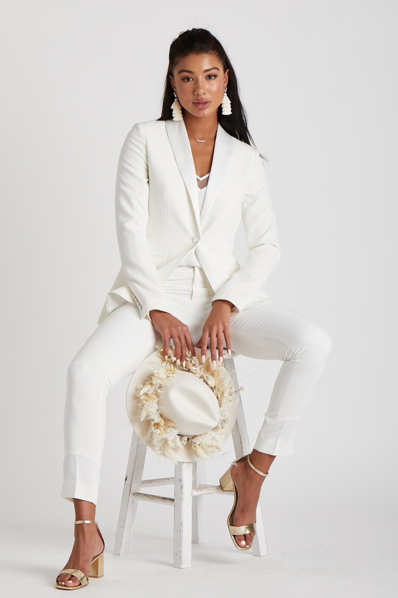 Women's White Tuxedo by SuitShop, front view