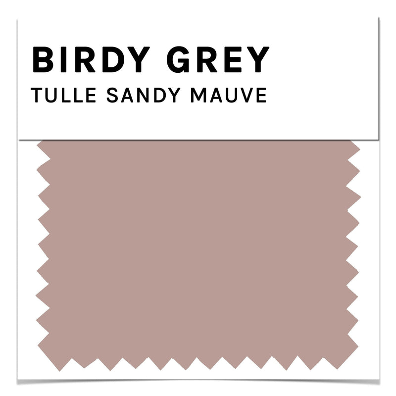 Swatch in sandy mauve tulle by Birdy Grey, front view