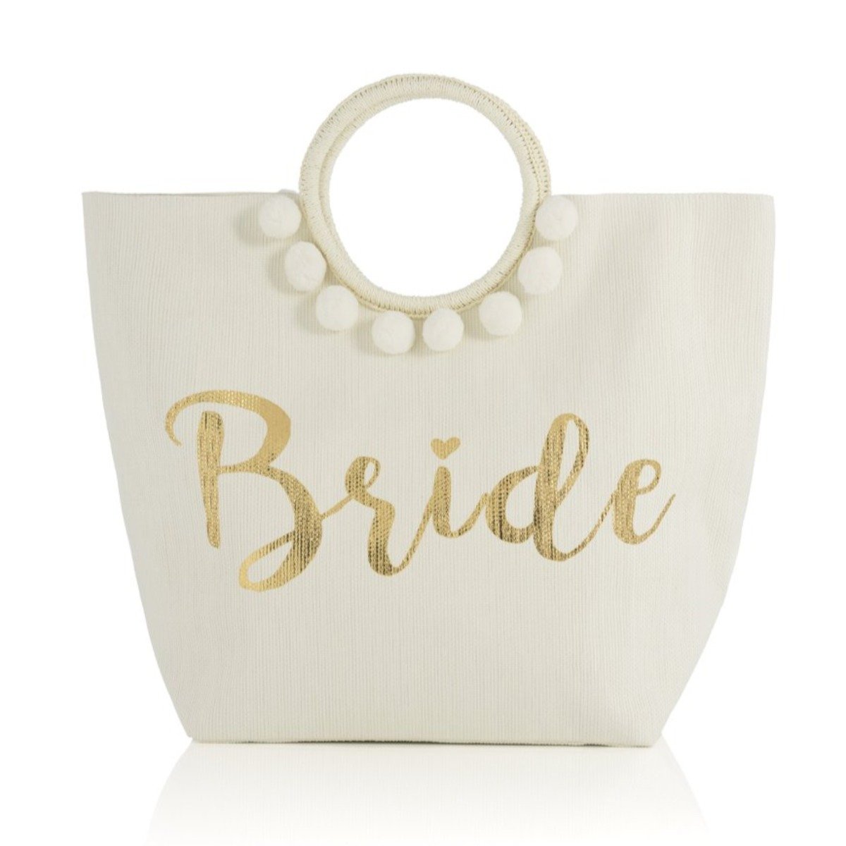 Straw Bride Tote in ivory by Birdy Grey, front view