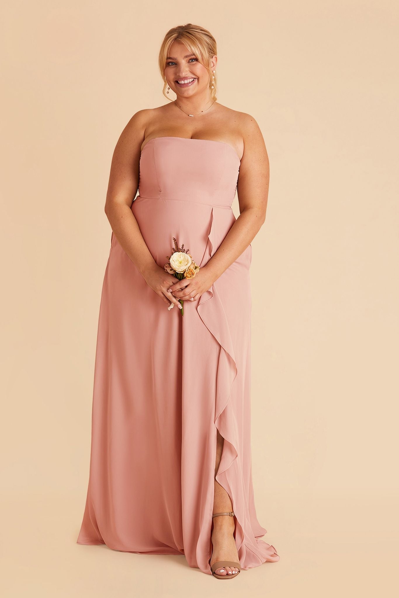 Winnie Convertible Chiffon Dress Curve - Dusty Rose