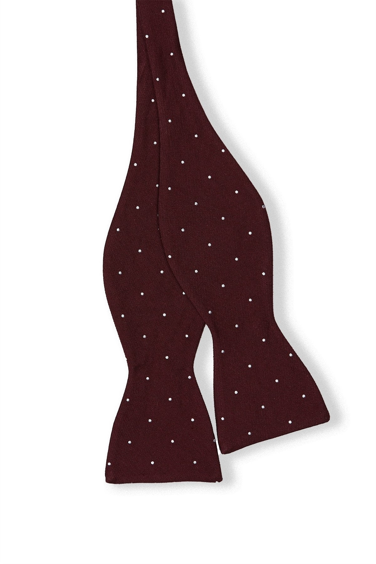 Daniel Bow Tie in Cabernet Dot by Birdy Grey, front view