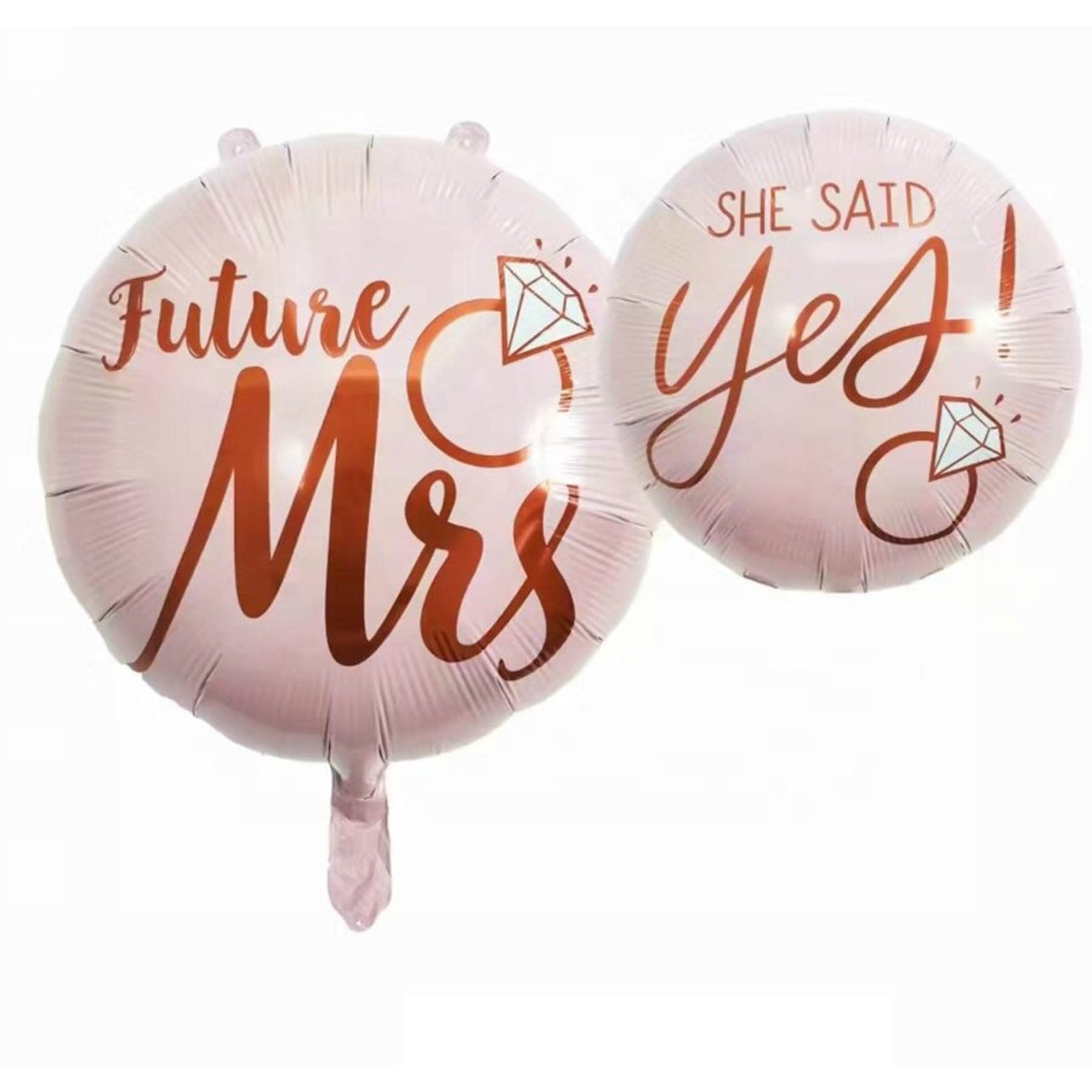 Future Mrs Round Balloon Set in pink by Birdy Grey, front view