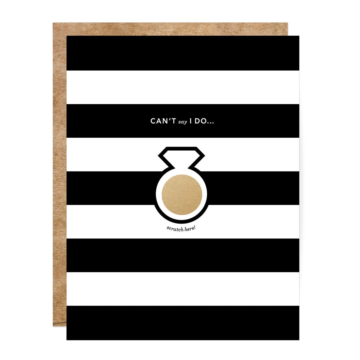 Striped I Do Scratch-Off Card by Birdy Grey, front view