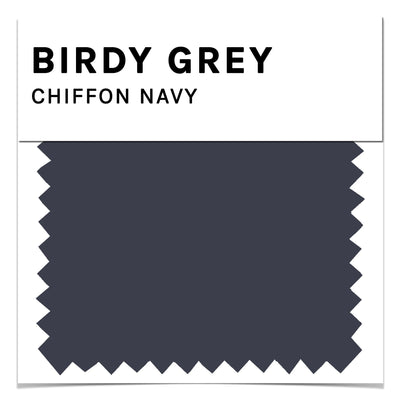 Swatch in navy blue chiffon by Birdy Grey, front view