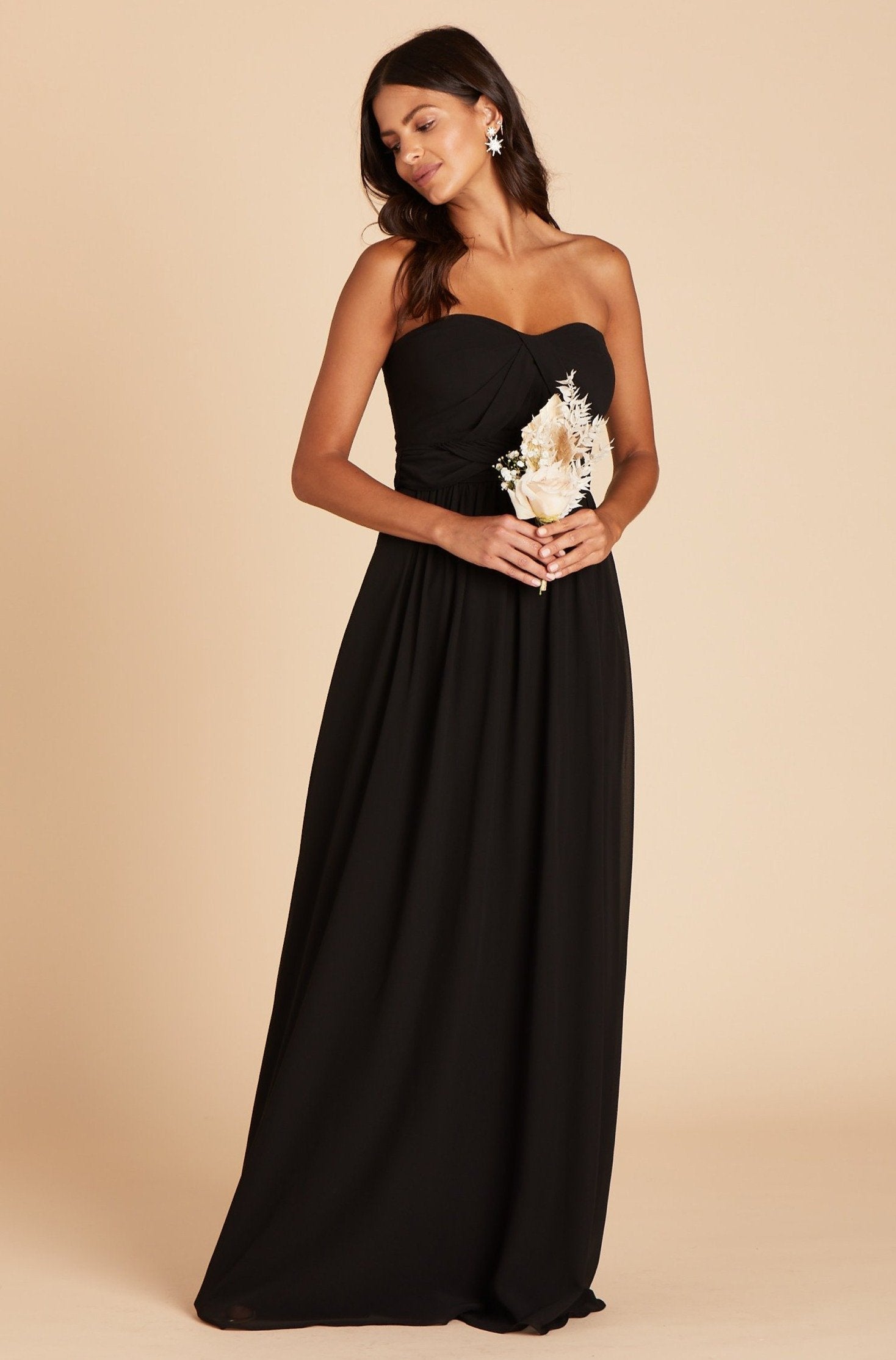 Grace Convertible Dress With Slit - Black