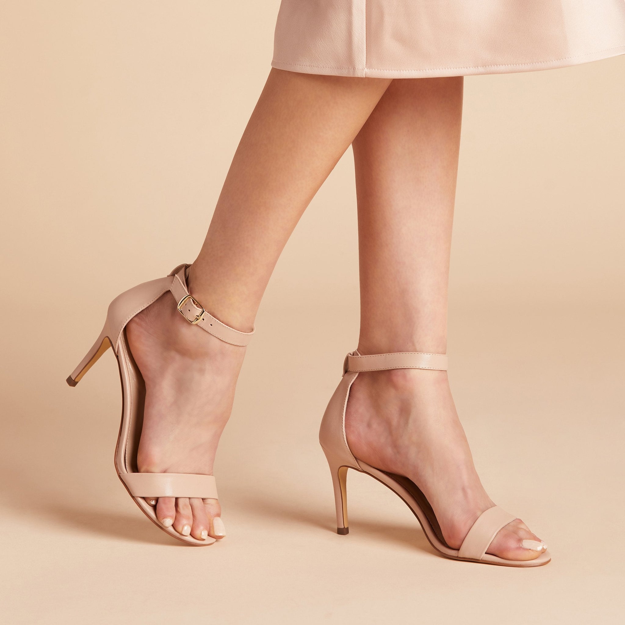 Jenny Stiletto Heel in nude blush by Birdy Grey, side view