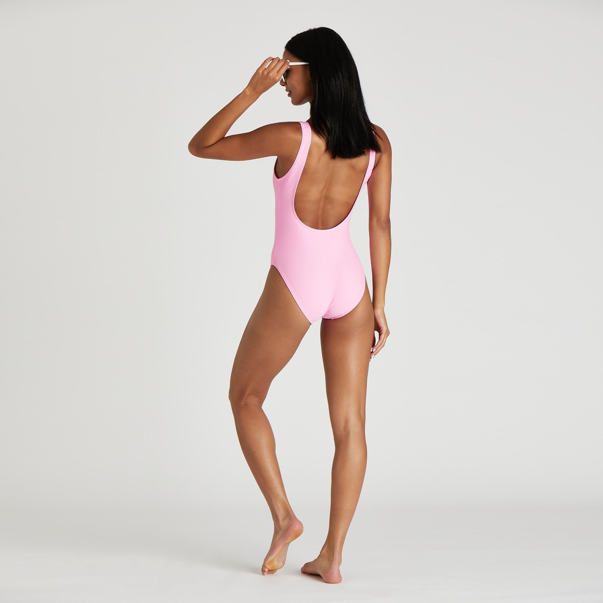 Squad swimsuit in pink by Birdy Grey, back view