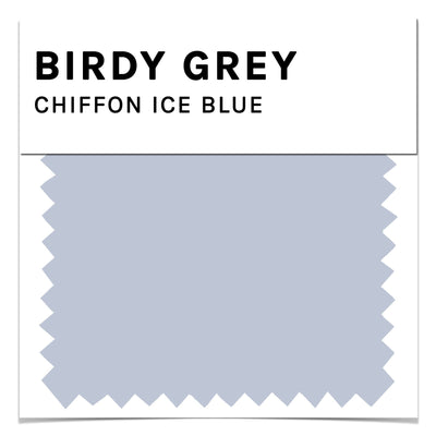 Swatch in ice blue chiffon by Birdy Grey, front view