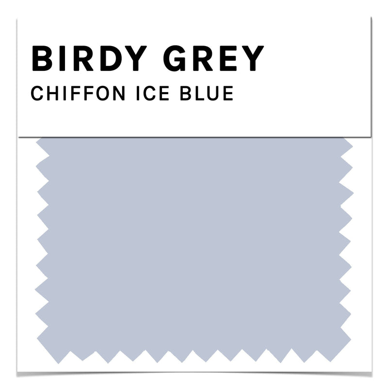 Swatch in ice blue chiffon by Birdy Grey, front view