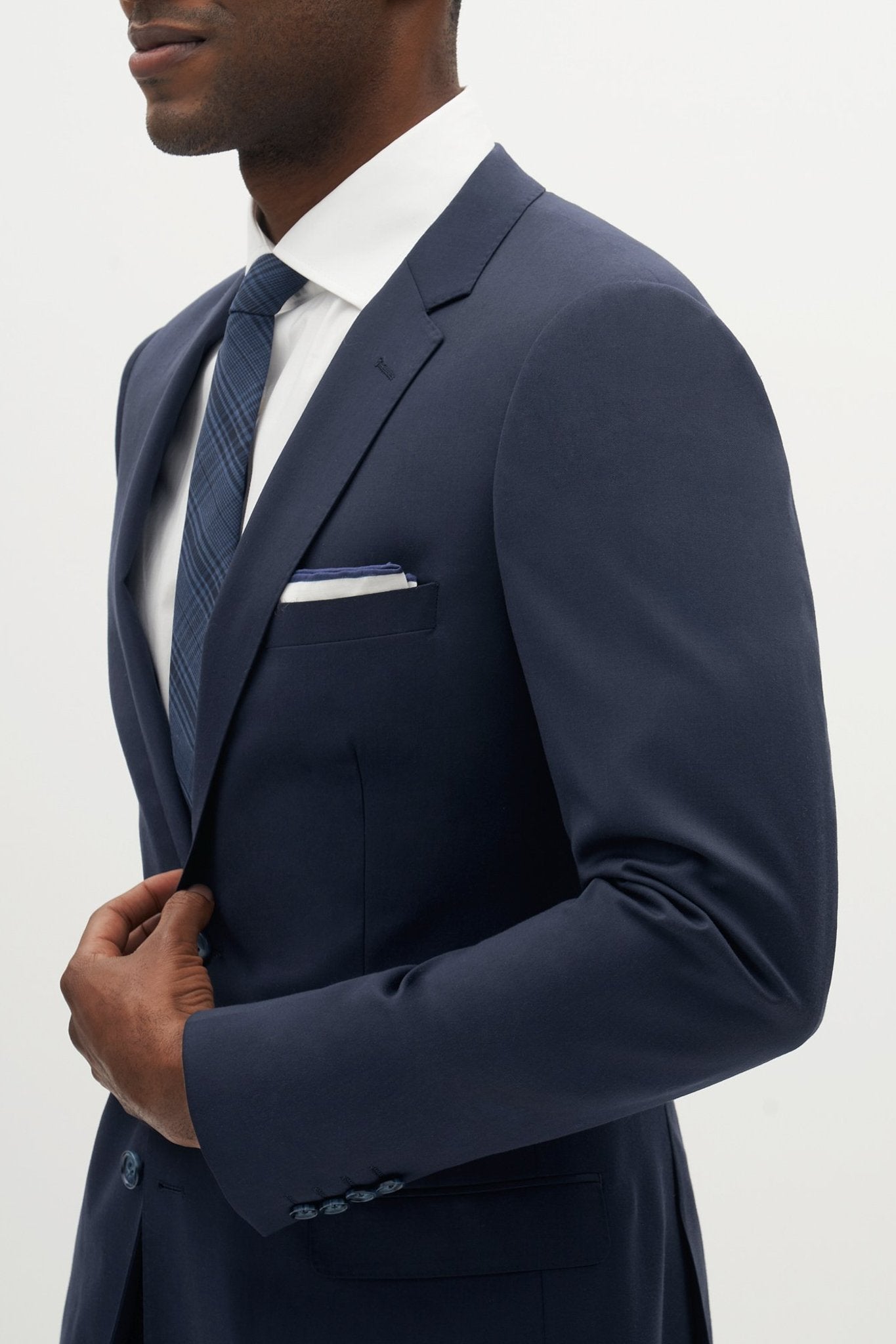 Navy Blue Groomsmen Suit by SuitShop, front view