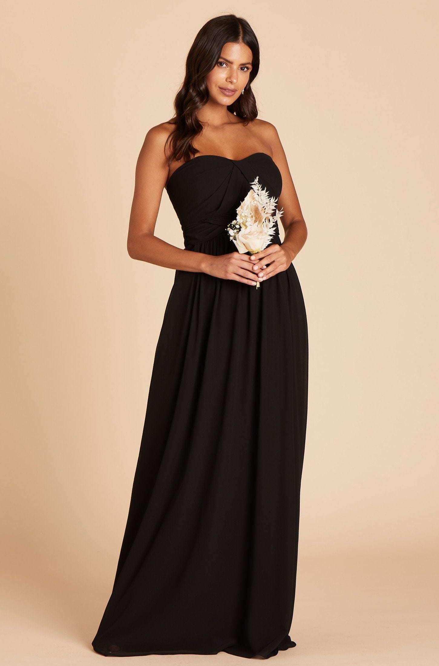 Grace Convertible Dress With Slit - Black