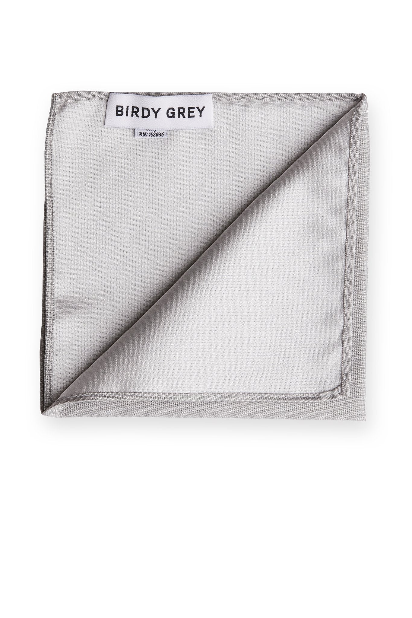 Didi Pocket Square in dove gray by Birdy Grey, back view