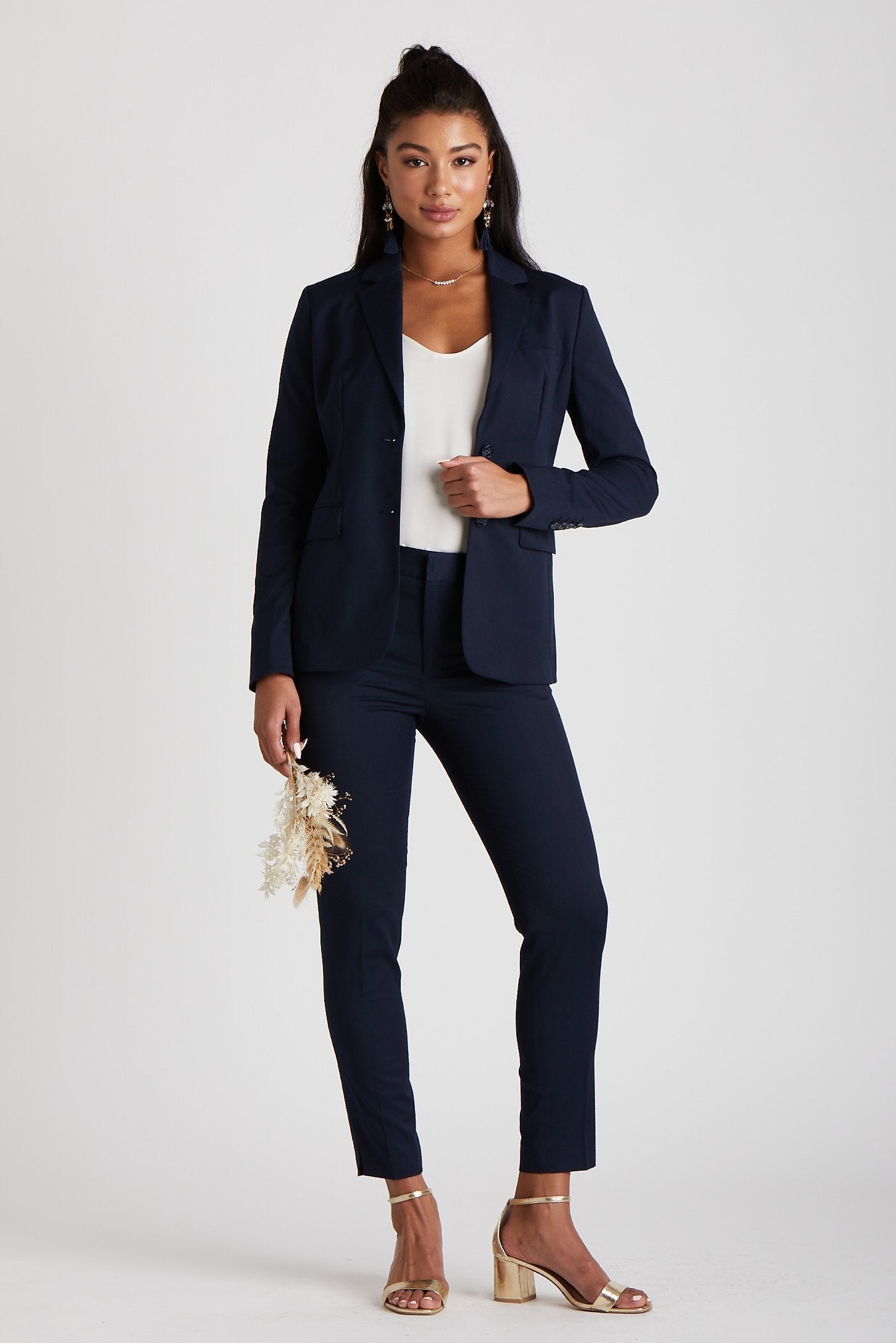 Women's Navy Blue Suit by SuitShop, front view