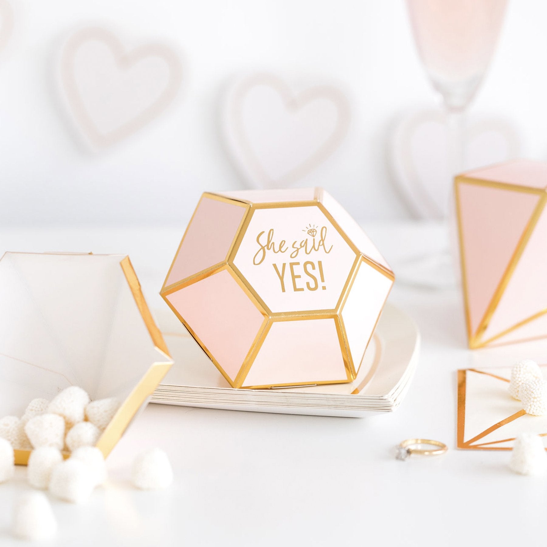 Bride To Be Diamond Favor Boxes by Birdy Grey, front view