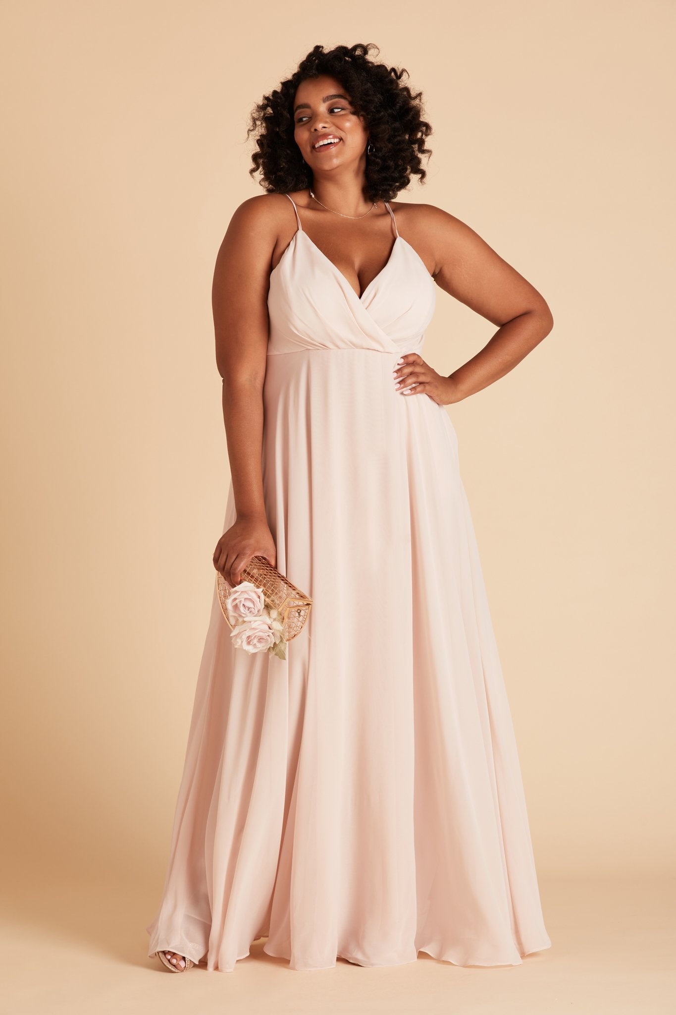 Kaia Dress Curve - Pale Blush