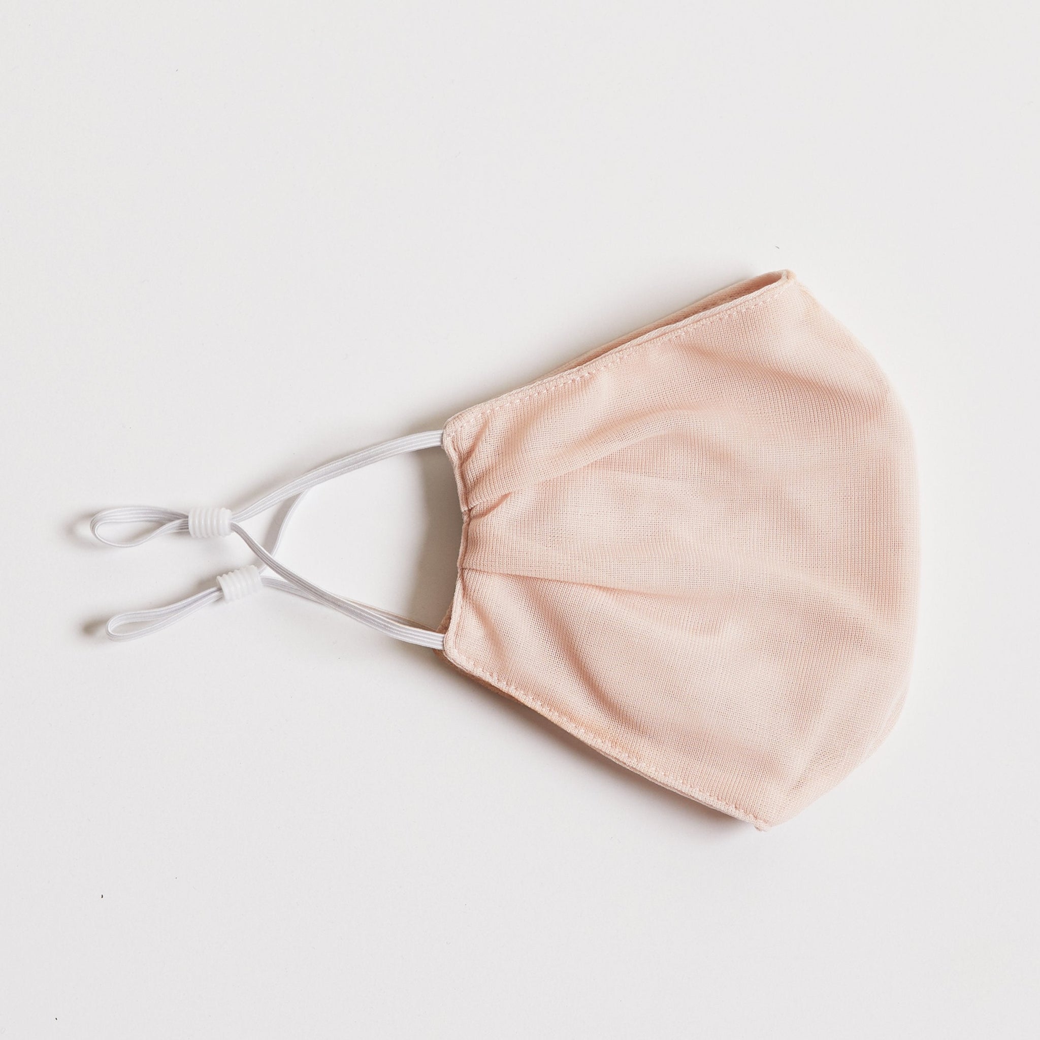 Bridesmaid Face Mask in pale blush chiffon by Birdy Grey, side view