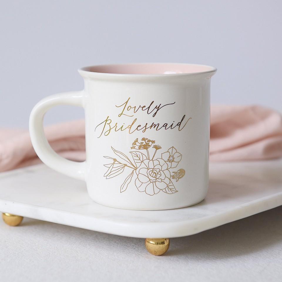 Style Me Pretty Lovely Bridesmaid Mug by Birdy Grey, front view