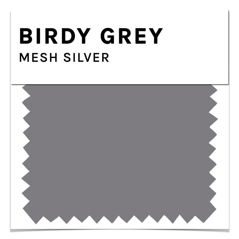 Swatch in silver mesh by Birdy Grey, front view