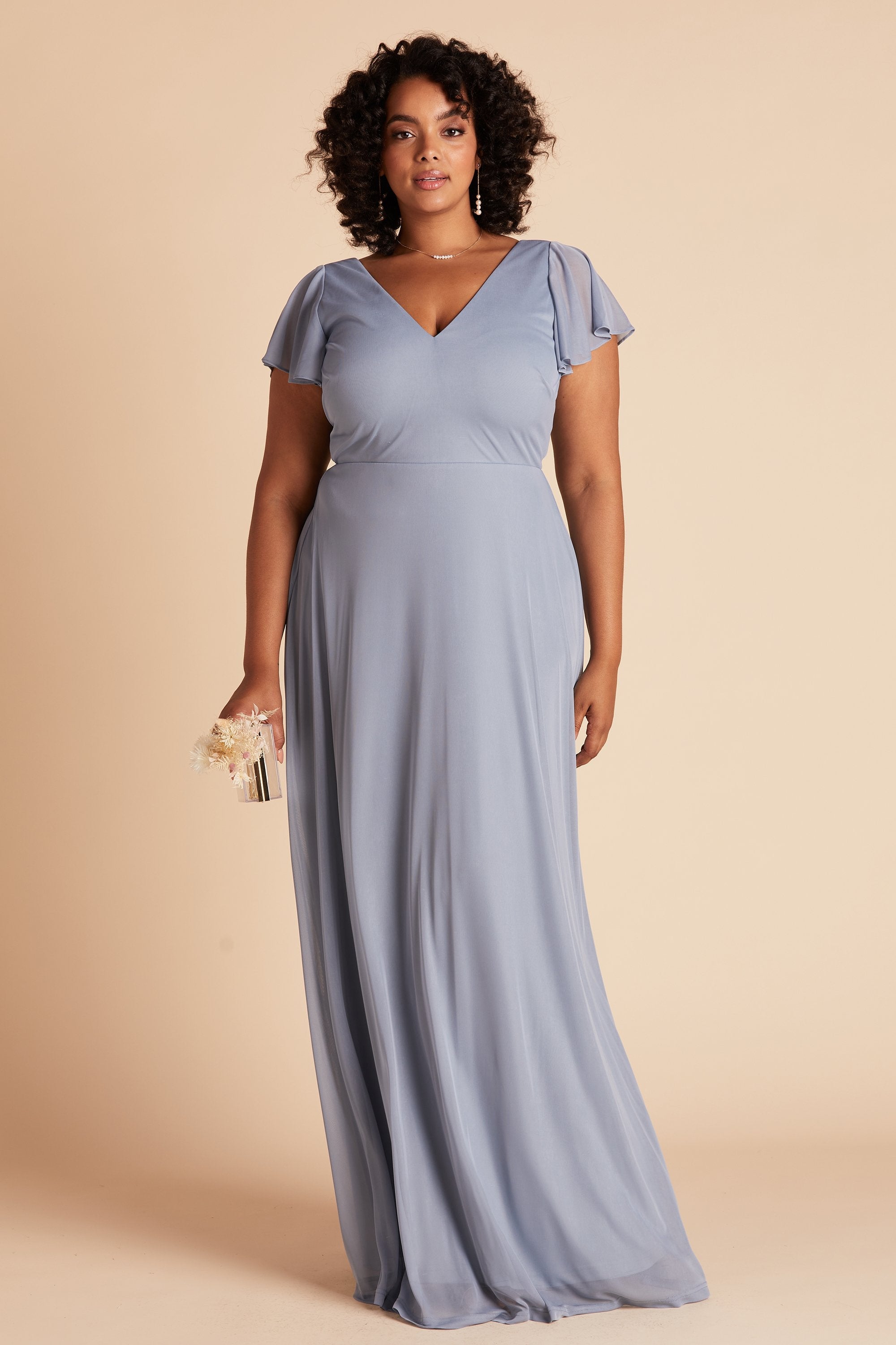 Hannah Dress Curve - Dusty Blue