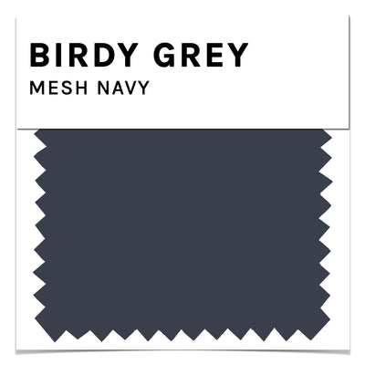 Swatch in navy blue mesh by Birdy Grey, front view