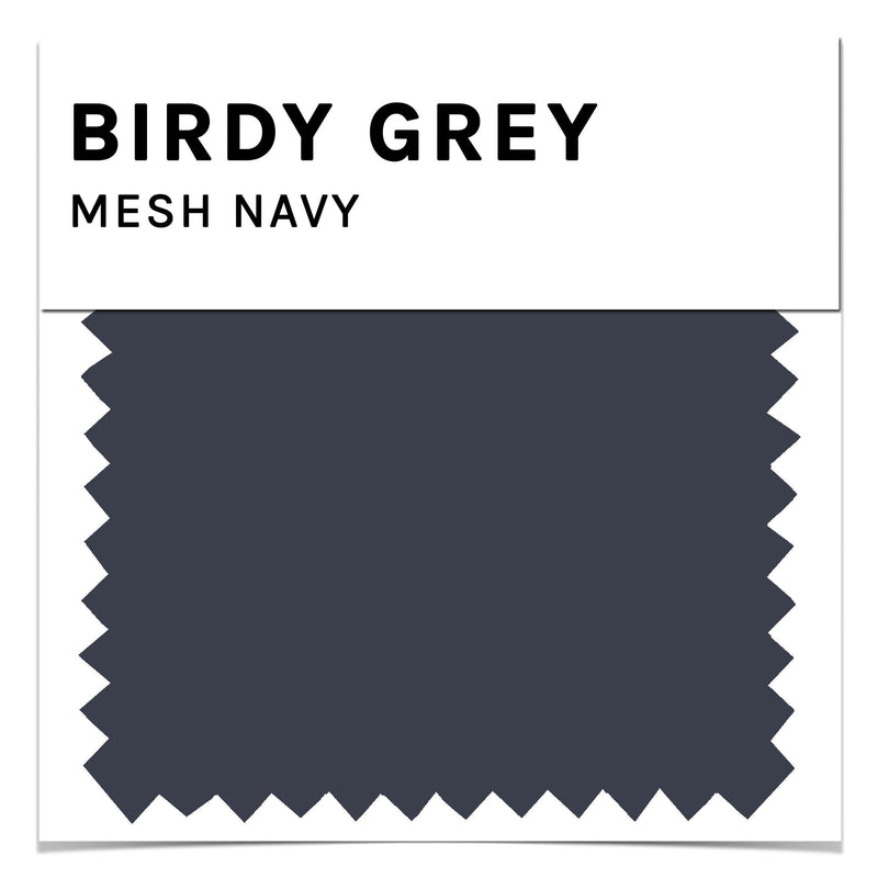 Swatch in navy blue mesh by Birdy Grey, front view