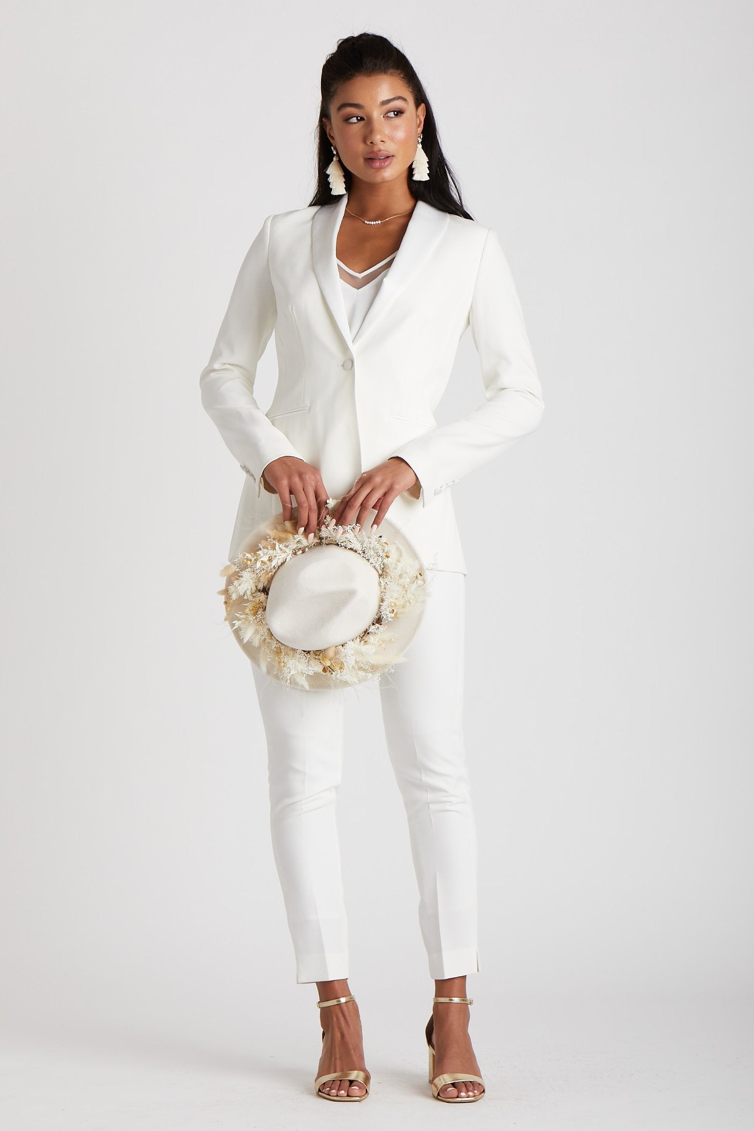 Women's White Tuxedo by SuitShop, front view