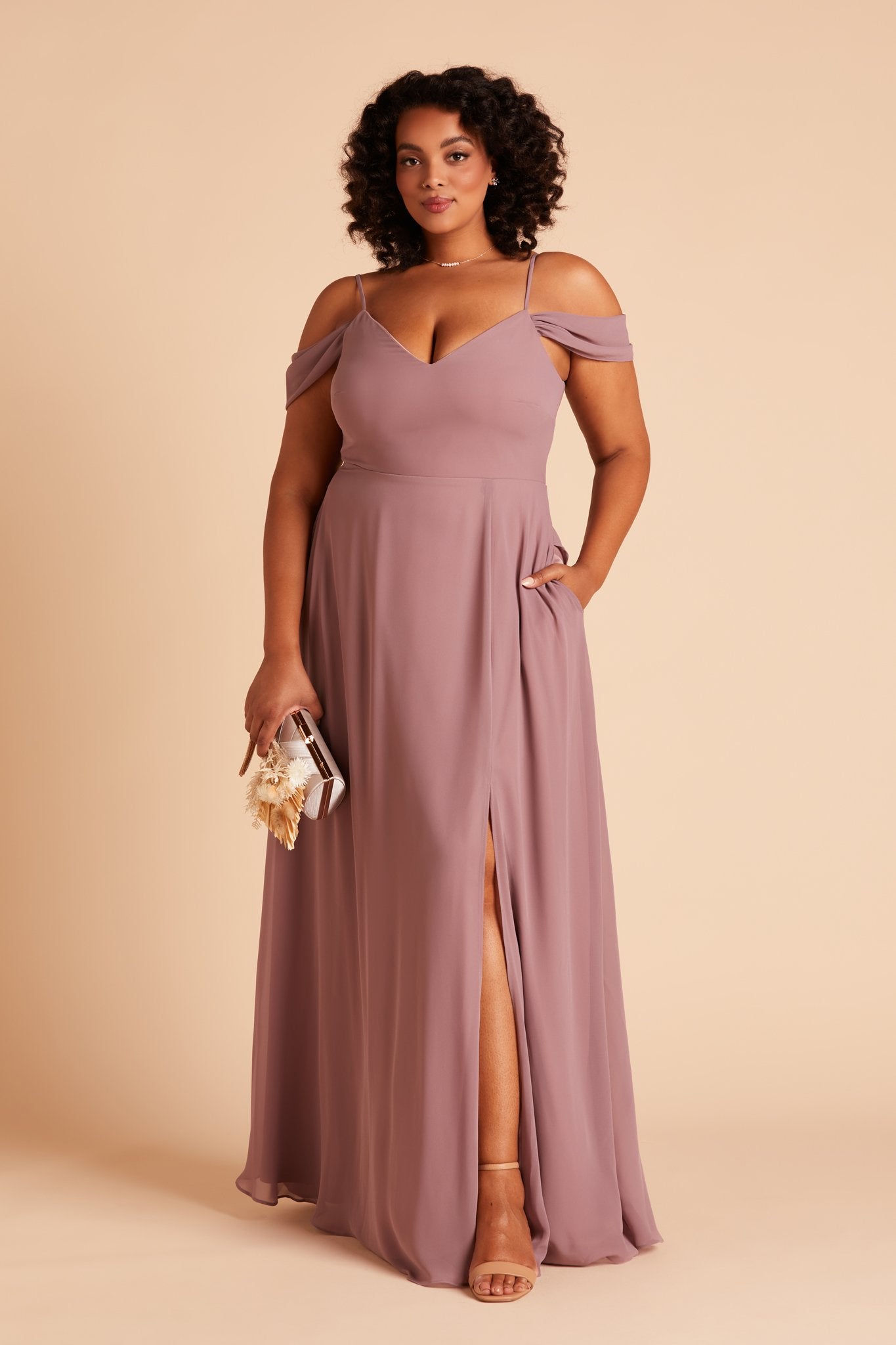 Devin Convertible Dress Curve - Dark Mauve