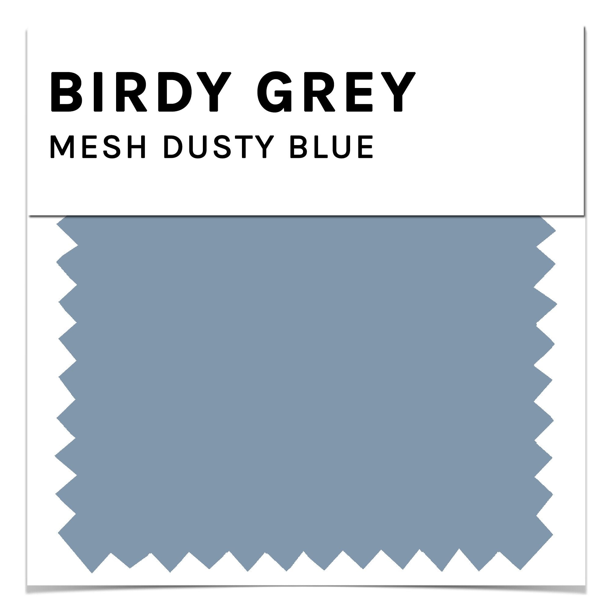 Swatch in dusty blue mesh by Birdy Grey, front view