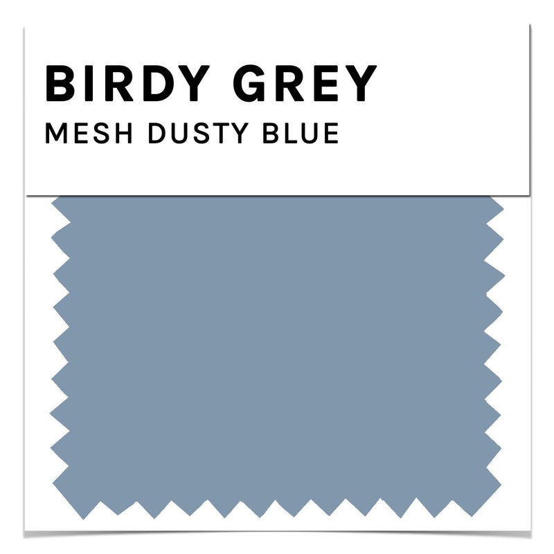 Swatch in dusty blue mesh by Birdy Grey, front view