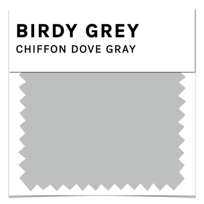 Swatch in dove gray chiffon by Birdy Grey, front view