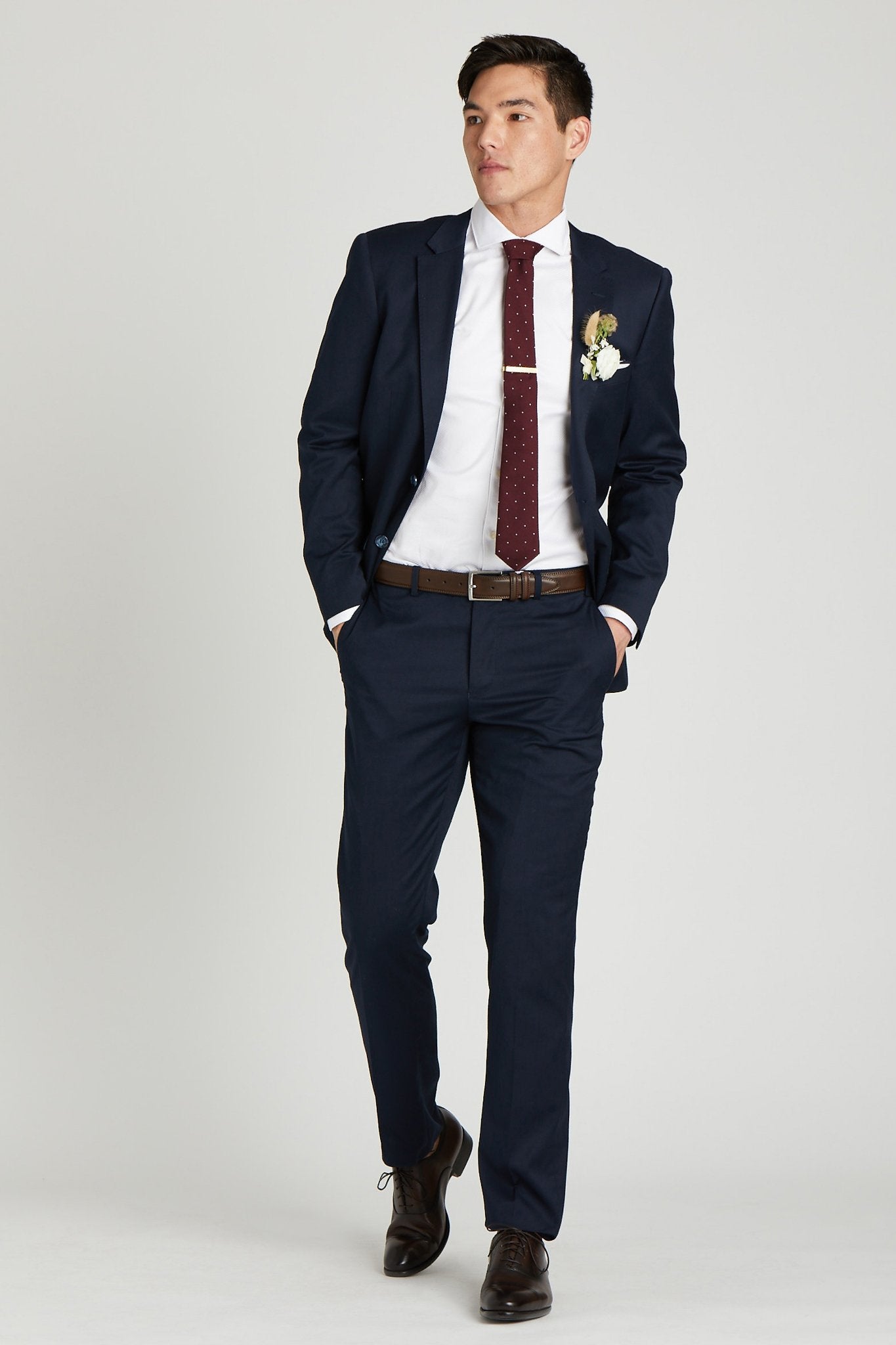 Navy Blue Groomsmen Suit by SuitShop, front view