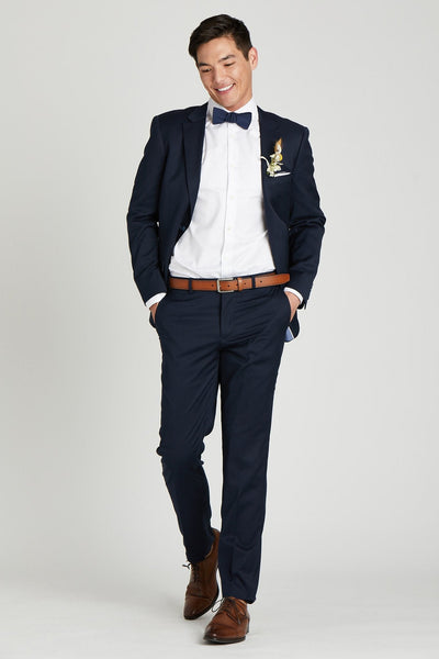 Navy Blue Groomsmen Suit by SuitShop, front view