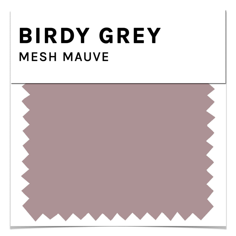 Swatch in mauve mesh by Birdy Grey, front view