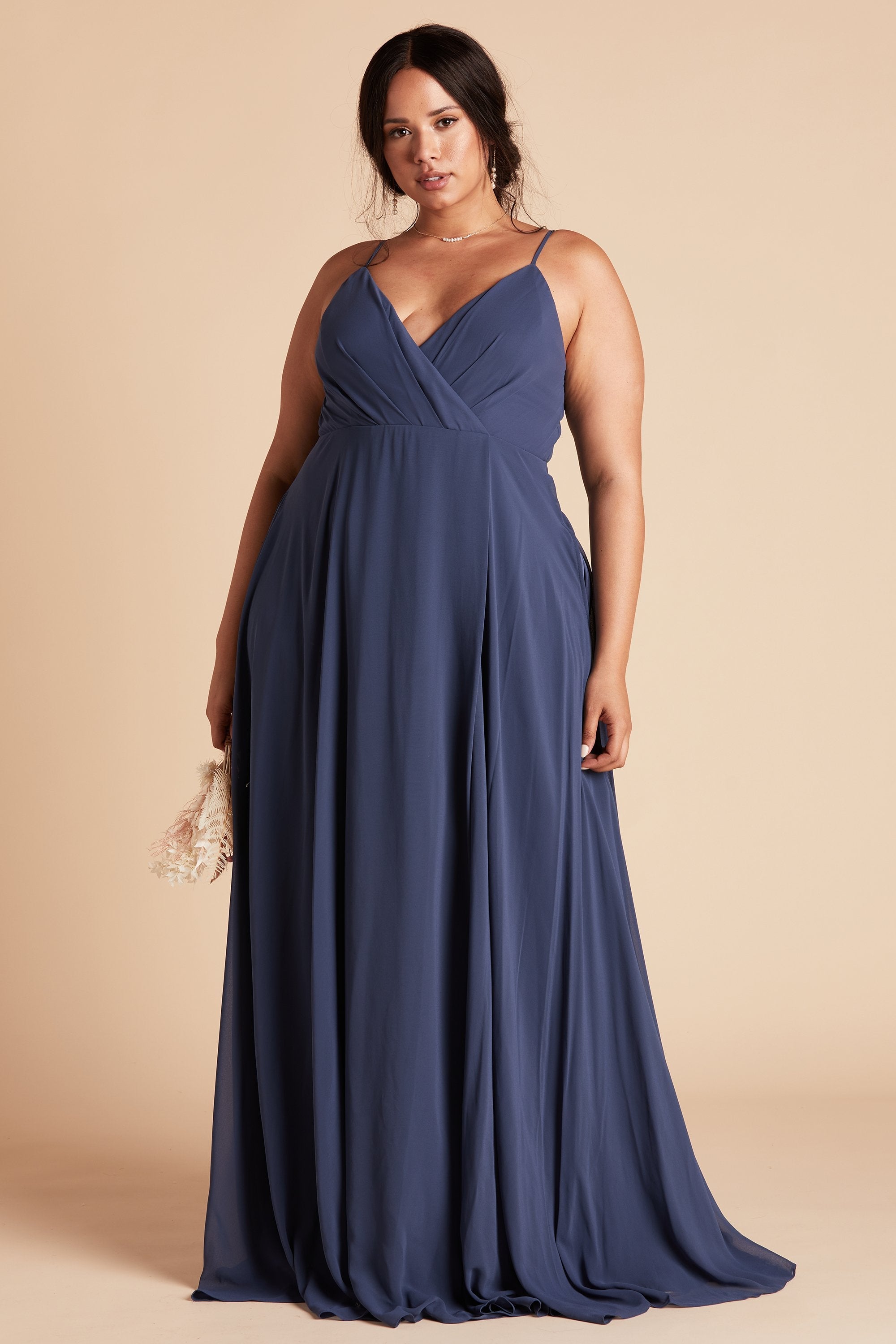 Kaia Dress Curve - Slate Blue