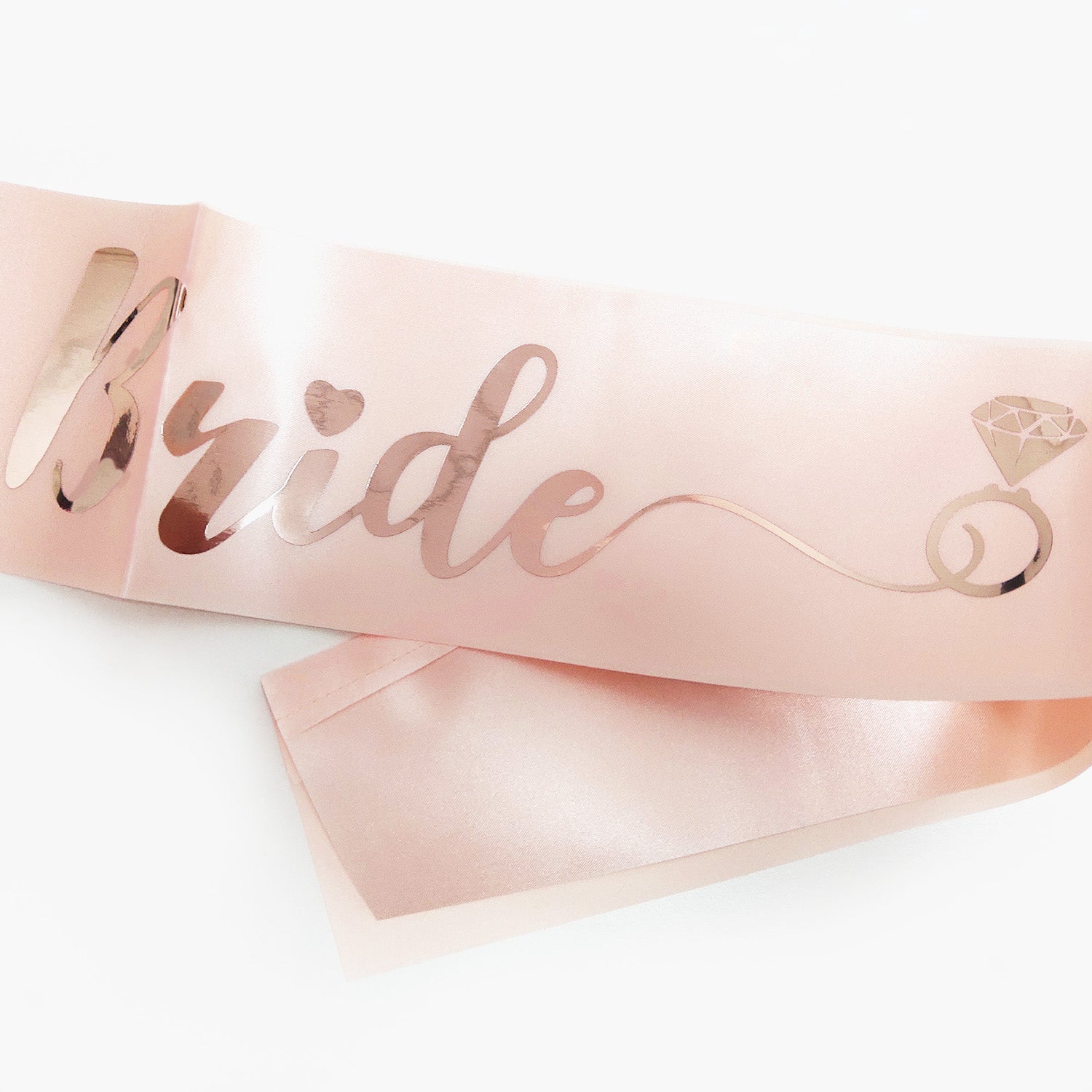  Pink Sash with rose gold lettering bachelorette party decor by Birdy Grey