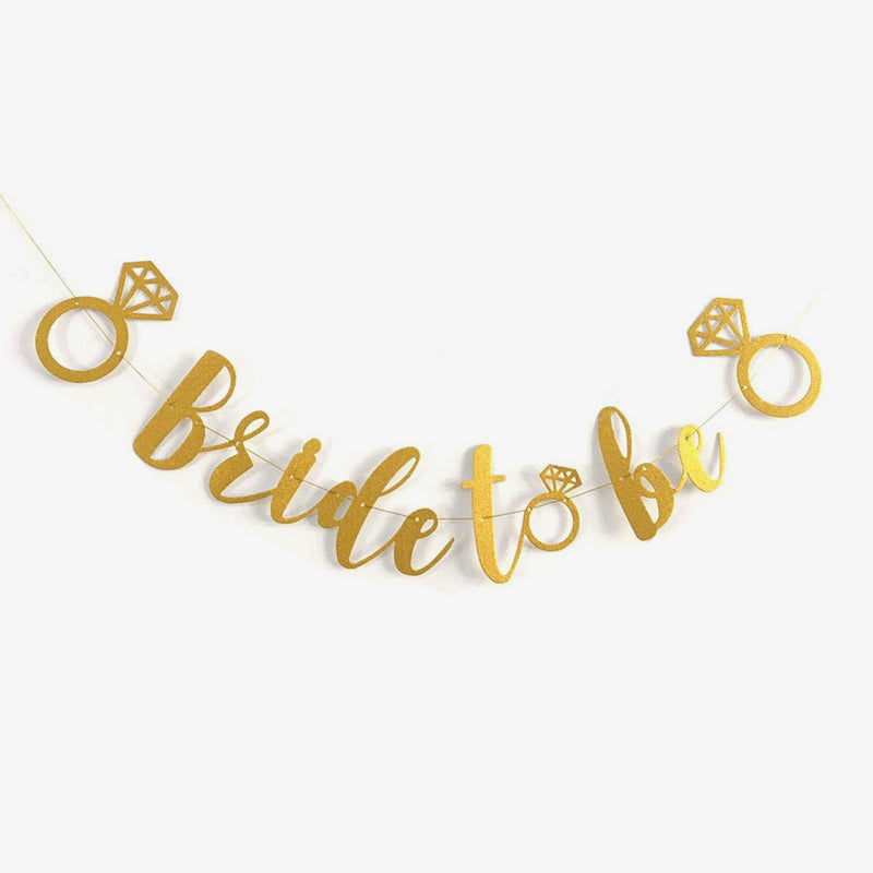 Bride To Be Banner in Gold bachelorette party decor by Birdy Grey