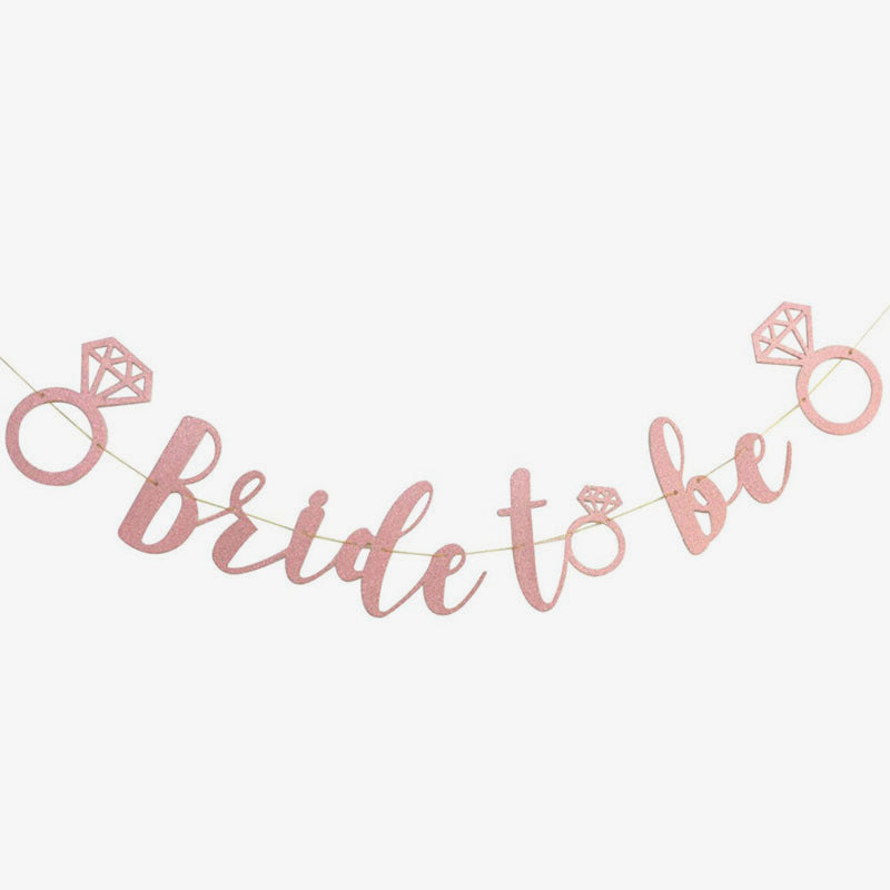 Bride To Be Banner in Rose Gold bachelorette party decor by Birdy Grey